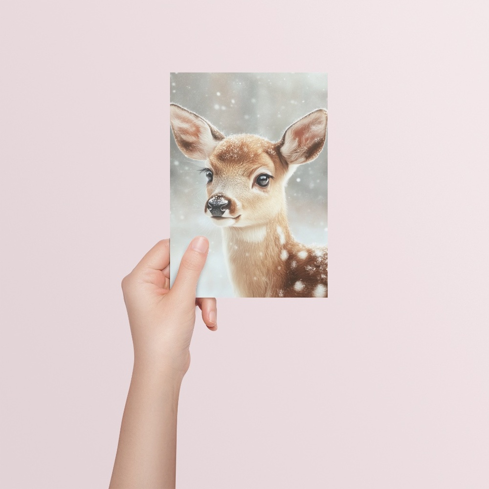 Deer Fawn Wall Art Print Poster Unframed - Watercolor Animal Print - Picture 6 of 9